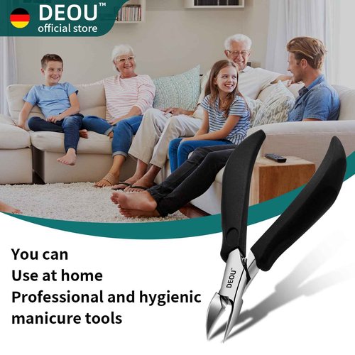 DEOU Toenail Clippers Blade for Ingrown and Thick Nails Stainless Steel Pedicure Tools at Home ingrown toenail Treatment Professional Podiatrist Nail Clippers with Upgraded Handle (Eagle Beak Pliers)