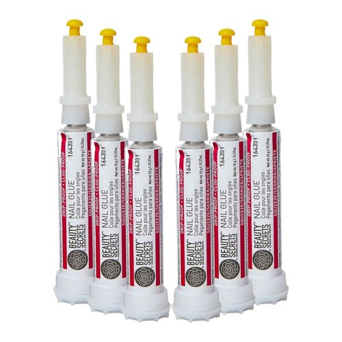 Beauty Secrets Nail Glue, Drip & Clog Proof, 6 Pack
