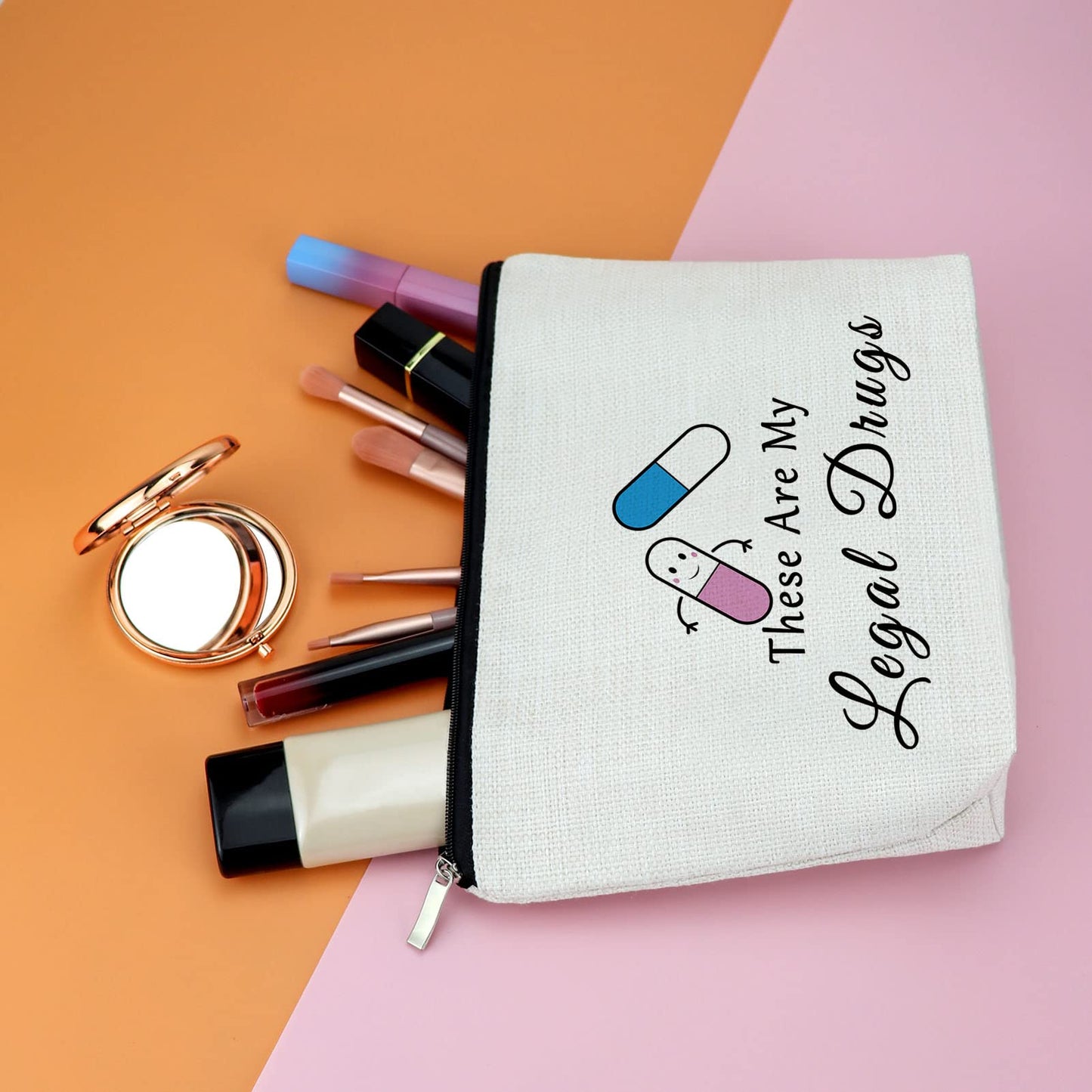 Medicine Gift Pharmacist Gift Makeup Bag Medicine Organizer Bag Nurse Practitioner Gift Birthday Gift for Woman Medicine Storage Pill Bag Christmas Easter Gift for Patient Mom Sister Her Travel Pouch