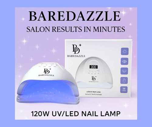 120W UV LED Nail Lamp for Gel Nails – Professional Nail Dryer with 4 Timers, LCD Display, Auto Sensor & Low Heat Mode – Removable Base, 36 LED Beads – BAREDAZZLE