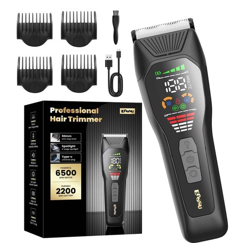 ENSSU Type-C Rechargeable Hair Clippers for Men, Professinoal Cordless Hair Clipper &Men Grooming Kit, Electric Barber Clipeprs for Hair Cutting Kit with LED Display & Safety Lock for Home Use