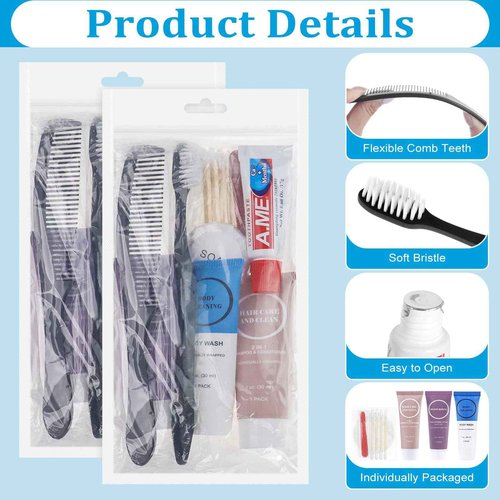 Toiletries Kits Bulk Disposable Travel Supplies, Personal Hygiene Care Essentials Men Women Trial Size Toiletry Sets Amenities for Hotel/Camping/ Charity/Homeless/Shelter/Relief 7 in 1 (20 Pack)