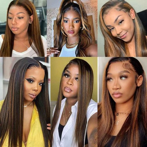 P430 Highlight Brown Bundles Human Hair Bundles 12 14 168 Inch Straight P4/30 Highlight Bundle Brown Bundle Unprocessed Brazilian Virgin Hair Quick Weave Hair for Black Women