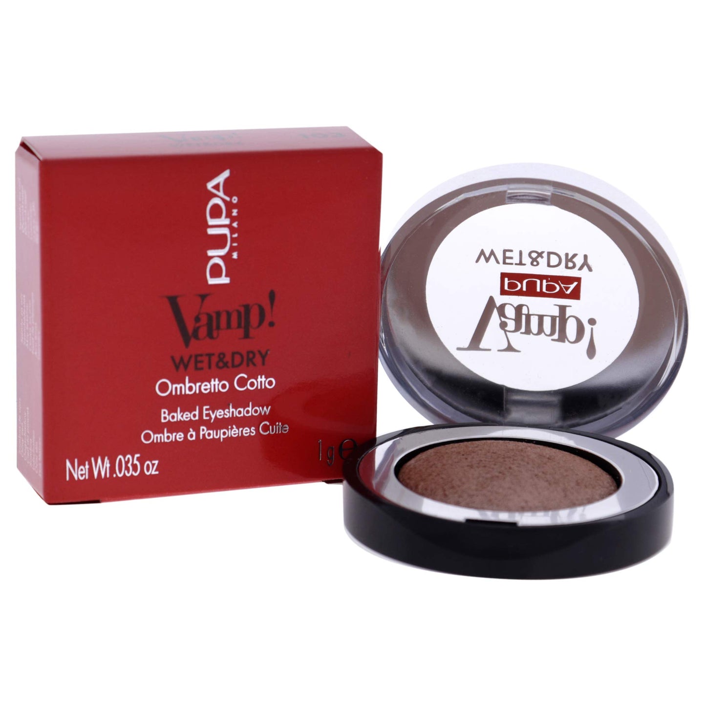 Pupa Milano Vamp! Wet And Dry Baked Eyeshadow - Brilliant And Highly Pigmented Colors - Light And Creamy Makeup Formula - Professional Quality Shimmer Powder Eye Shadows - 103 Rose Gold - 0.035 Oz