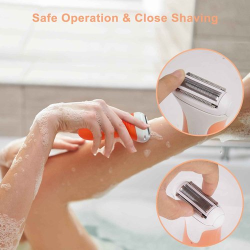 Kokoline Women's Electric Shaver & Trimmer,Wet Dry Painless Razor for Legs,Bikini, Underarms, Hypoallergenic Foil Shaver with Bikini Trimmer,Cordless Waterproof for Shower Travel Gift,crous/iu8n