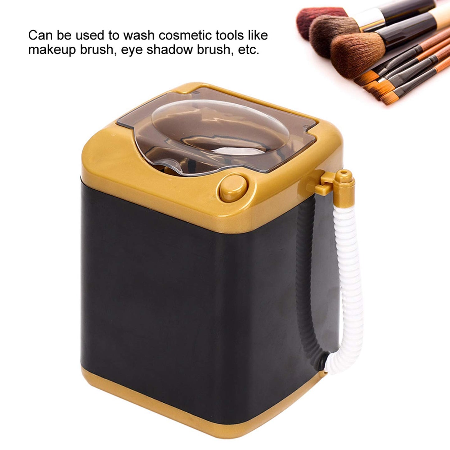 Cosmetic Tool Cleaning Machine, Makeup Brush Cleaner Washing Machine, Cleaning Brush Girl for Gift Woman Home(Golden)