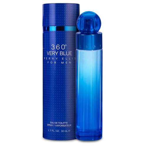 Perry Ellis 360° Very Blue Eau De Toilette Spray for Men - Mens Cologne, Long Lasting Perfume, EDT, Fragrance with Notes of Bergamot, Pear & Musk - 3.4 fl oz (100 mL)