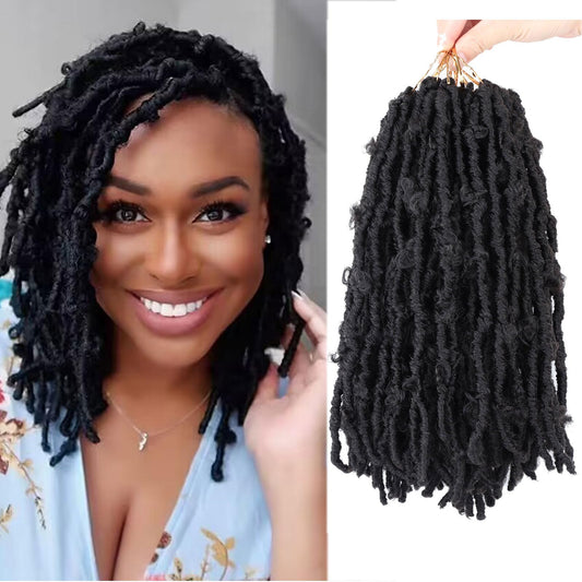 Butterfly Locs Crochet Hair 6 Packs Soft Butterfly Locs Distressed Hair Extensions Faux Locs Crochet Braids Natural Hair Extension for Black Women (12 inch (Pack of 6), 2)