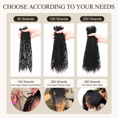 DAIXI Handmade Interlocking Sisterlocks Curly Tips 100% Real Human Hair Permanent Micro Locs Extensions Natural Looking Soft Dreadlocks Can Be Bleached and Dyed.(1B - 0.2cm, 6 Inch 30 Strands)
