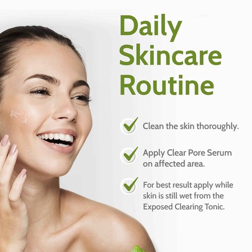 Exposed Skin Care, Clear Pore Serum with 1% Salicylic Acid for Sensitive and Oily Skin – Gently Clears Blackheads, Minimizes Pores and Reduces Excess Oil – Natural, Non-toxic and Cruelty Free