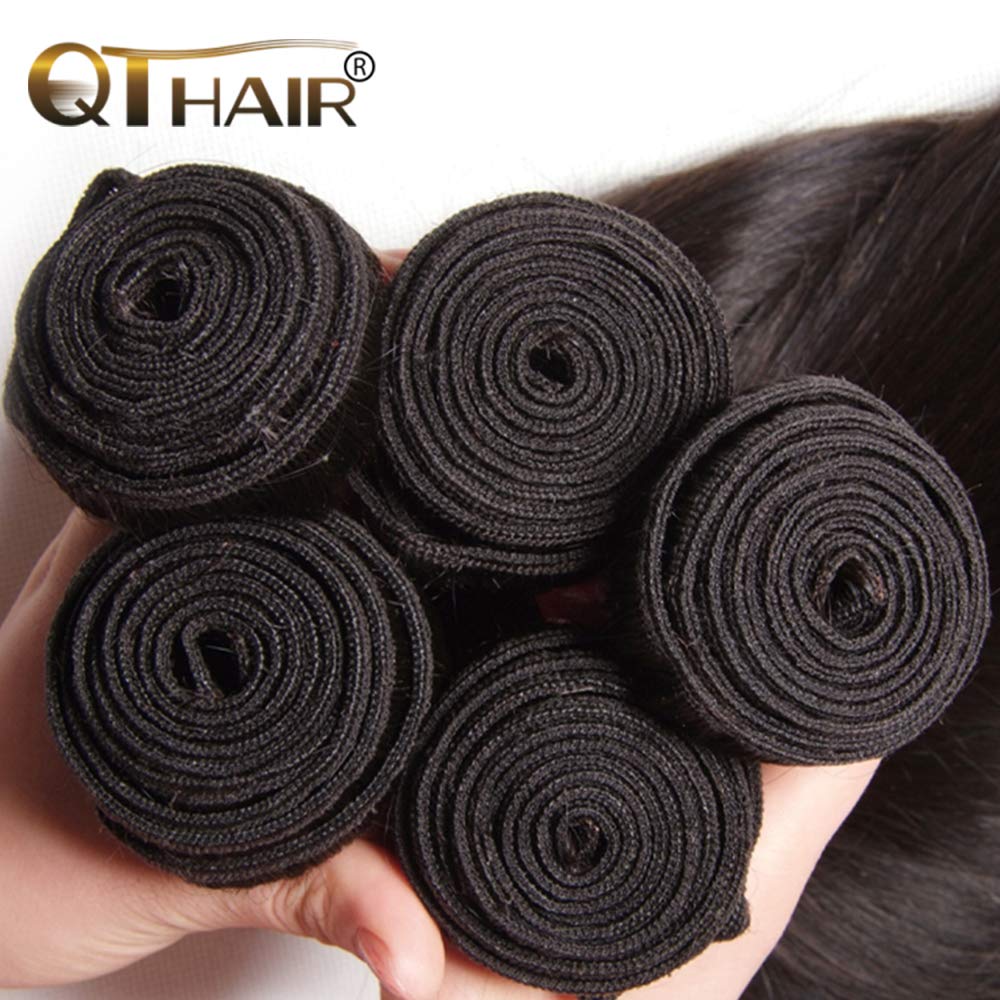 QTHAIR 14A Virgin Hair Indian Straight Human Hair 26" 100g 100% Unprocessed Straight Indian Virgin Hair Weave Natural Color Indian Straight Hair Bundles