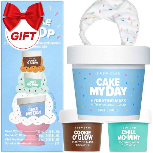 I DEW CARE Wash Off Face Mask Set - Sundae Scoop | Skincare Set for Girls & Teens, Face Mask Kit, Moisturizing & Soothing, Hydrating, Hyaluronic Acid, Travel Mini, Stocking Stuffers, Teen Girl Gifts