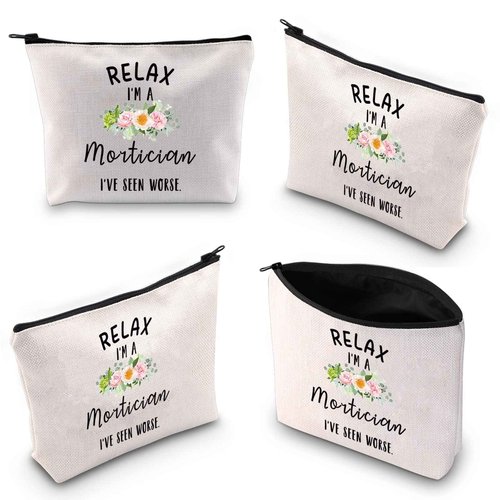 XYANFA Last Mortician Makeup Bag for Women Funeral Director Gift Last Responder Gift Mortician Friend Gift (RELAX Mortician)