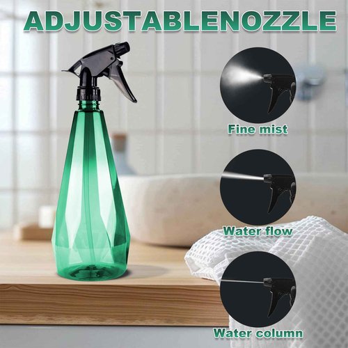 Amber Spray Bottle Cleaning Spray Bottles,Healthy Plastic, 32oz Spray Bottle For Hair&Hand&Clothe&Bathroom&Plant, Empty Mister Refillable Spray Bottles With ET,Essential Oil,Water,etc.(2 pack)