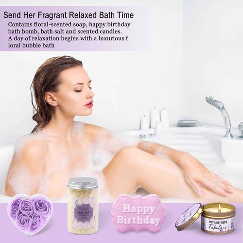 Birthday Gifts for Women Friendship Unique, Happy Birthday Gifts Basket for Women Mom Sister Best Friend Her Wife Girlfriend Daughter Aunt Coworker Boss, Bath Sets Spa Gift Baskets