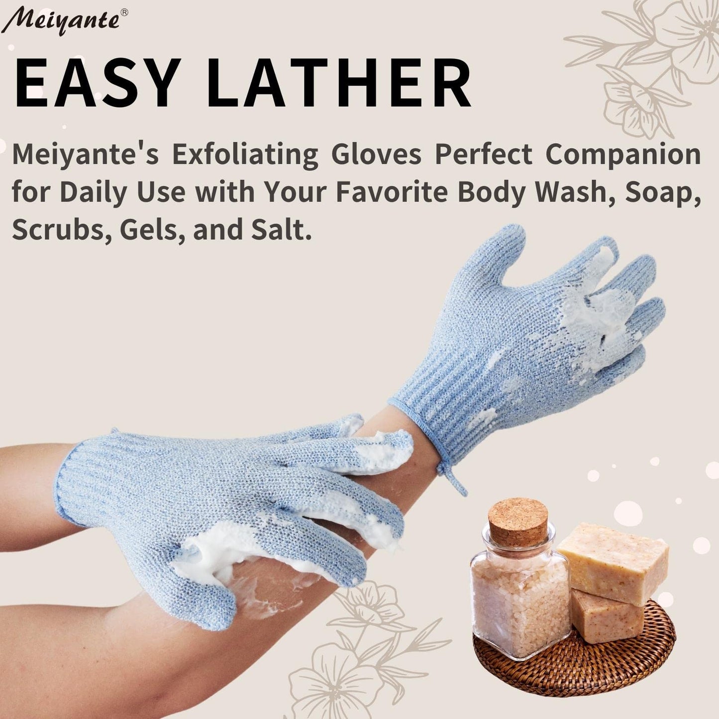 Exfoliating Glove - Body Scrub for Smooth and Soft Skin - Body Exfoliator for Ingrown Hair Dead Skin Remover and Itchy and Flaky Skin - Scrubber Shower Accessories 1 Pair Glove Mens Stocking Stuffer