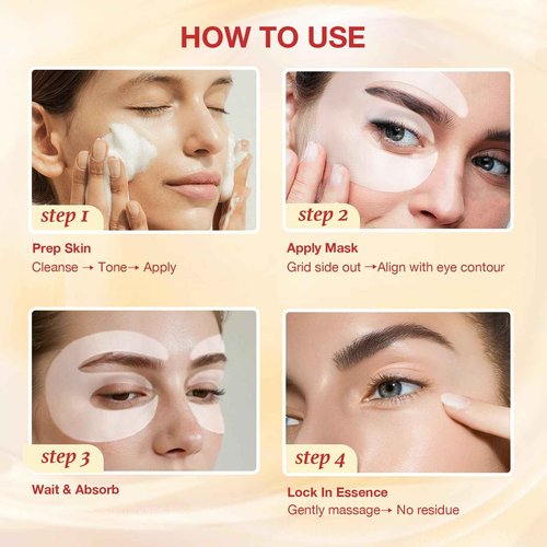 GONIM Under Eye Patches 360° Fit, Eye Mask with Collagen Peptide, Salmon DNA PDRN, Retinol & Niacinamide, Eye Patches for Puffy Eyes and Dark Circles, Travel Essentials 4 pairs