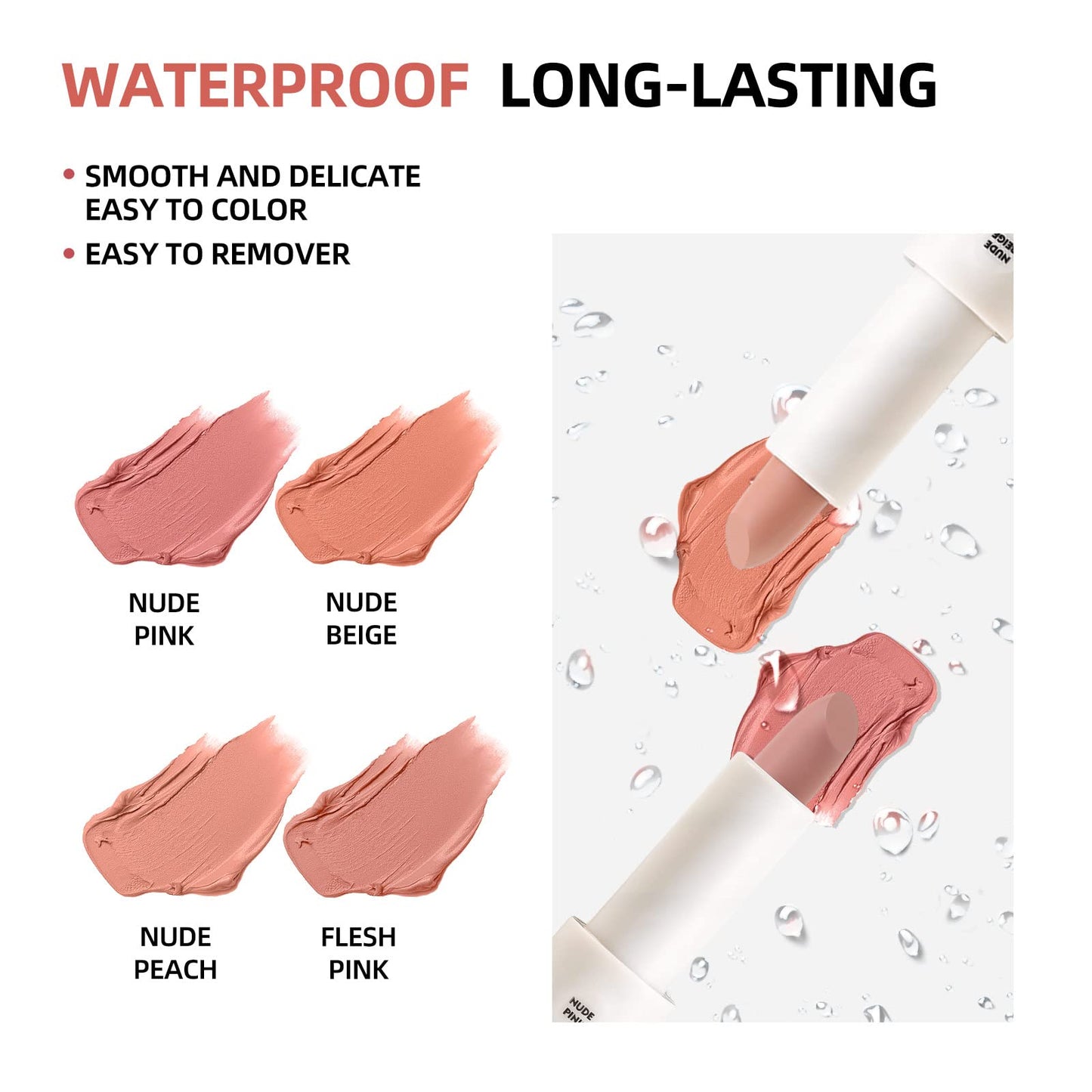 ZSeeY Earphone Shape Lipstick, Nude Colors Matte Lipstick Makeup Set, 2Pcs/Set Waterproof Long Lasting Velvet Moisturizing Lip stain Dual-color Lip Gloss Primer, Non-stick Cup Lip Gift Kit for Girls