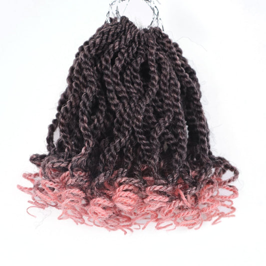 Senegalese Twist Crochet Hair 6 Inch Pink Crochet Hair for Black Women Pre Twisted Crochet Braids 8 Packs Kinky Twist Hair Short Crochet Kinky Twists (6 Inch,Tpink)