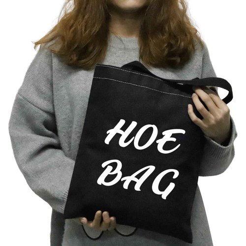 JXGZSO Funny Naughty Gift Hoe Overnight Bag - Hilarious Gag Gifts (HOE BAG Shopping Black)