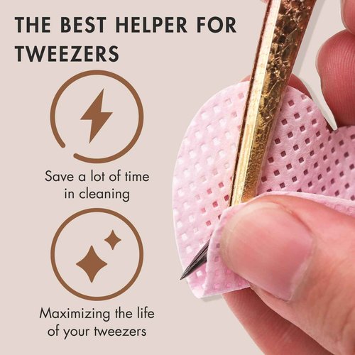 Embagol 2 Bottles Tweezer Cleanser for Eyelash Extensions Tweezers Glue Remover Liquid for Lash Tools with 2 Spongeballs(2 Bottles Cleanser)