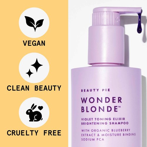 Beauty Pie WonderBlonde Violet Toning Elixir Brightening Shampoo – 10.14 fl oz (300 mL) Purple Shampoo for Blonde & Silver Hair – Anti‑Brass, Hydrating, Shine‑Enhancing Formula