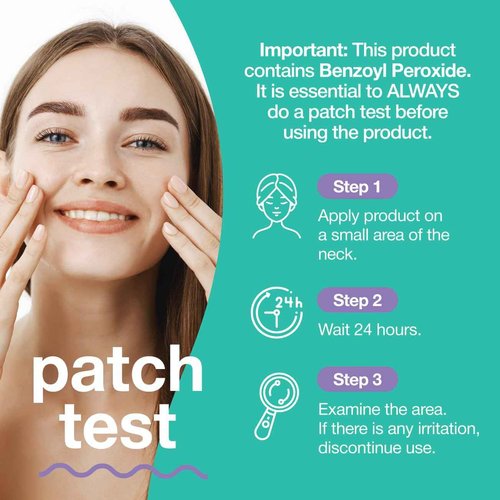 Touch Benzoyl Peroxide 2.5% Gel Cream For Acne - Pimples and Cystic Acne Spot & Daily Face and Back Medication for Adults & Teens – Goes on Clear Lightweight & Non-Drying - Large 8 oz.