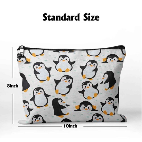 Cafl Cute Penguins Makeup Bag Penguin Cosmetic Bag for Women Large Capacity Make Up Bag Portable Travel Toiletry Pouch Organizer 10 * 8inch