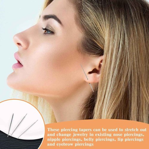 Lyuxzad G23 Titanium Threadless Piercing Taper, 4pcs 16G 18G Piercing Taper Insertion Pin Stainless Steel Assistant Tool
