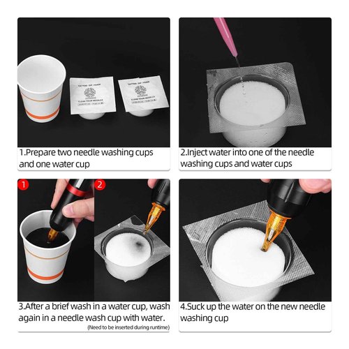 Sponge Dip Cup, 18Pcs JimKing Disposable Dip Clean Foam Caps for Tattoo Ink Change, Tattoo Supplies for Tattoo Needle