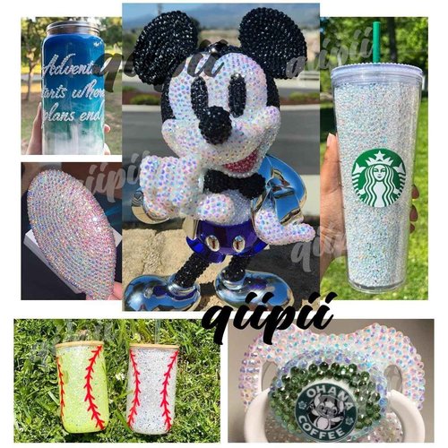 qiipii Transparent Clear AB Resin Rhinestones for Crafting Clear White AB Flatback Jelly Stones 3mm 4mm 5mm 6mm Gems Diamonds Charms for Nails Face Eyes Makeup Tumblers Bottles Crafts Clothes Shoes