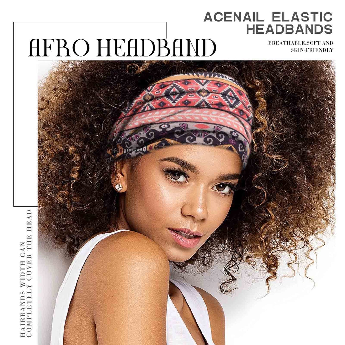 Acenail Wide Headbands Women Turban Knotted Headband Elastic Non Slip Hairbands African Head Bands Cotton Workout Head Wraps Bohemian Head Band Running Sports Hairband Yoga Head Scarfs Boho Hair