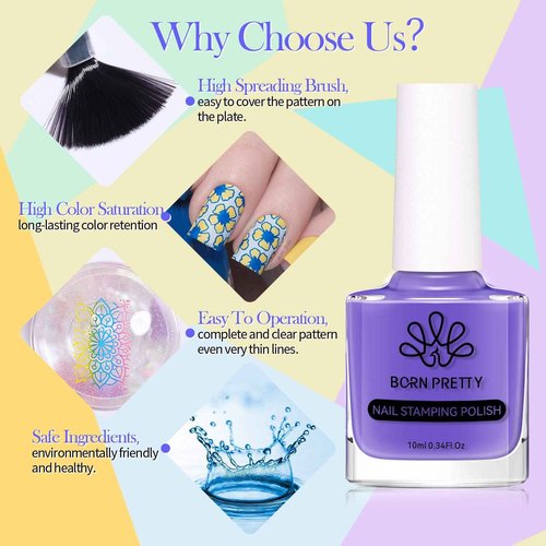 Born Pretty Nail Art Stamping Polish Halloween Nail Polish Set Manicure Print Nails Polish for Stamping Plates 24 Colors Bulk Nail Polish Set Gift Collection