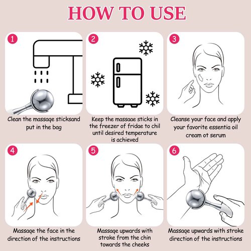 Cryo Sticks for Face-360 Rotating Unbreakable Steel Ice Globes, Cold Massage Roller Ball -Facial Skin Care Tools for Women, Ice Globes for Face and Eyes-Face Ice Roller-Ice Roller for Face