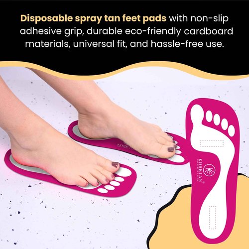 KobbTan Spray Tan Feet Pads 120Pairss Disposable & Economic for Spray tanning,Use in Tanning booth,Sunless Tanning at Home or Beauty Salon-Non Slip-Comfortable-Hygienic-Ultra Bronzing (Red)