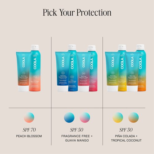 COOLA Organic Sunscreen SPF 30 Sunblock Spray, Dermatologist Tested Skin Care for Daily Protection, Vegan and Gluten Free, Piña Colada, 6 Fl Oz