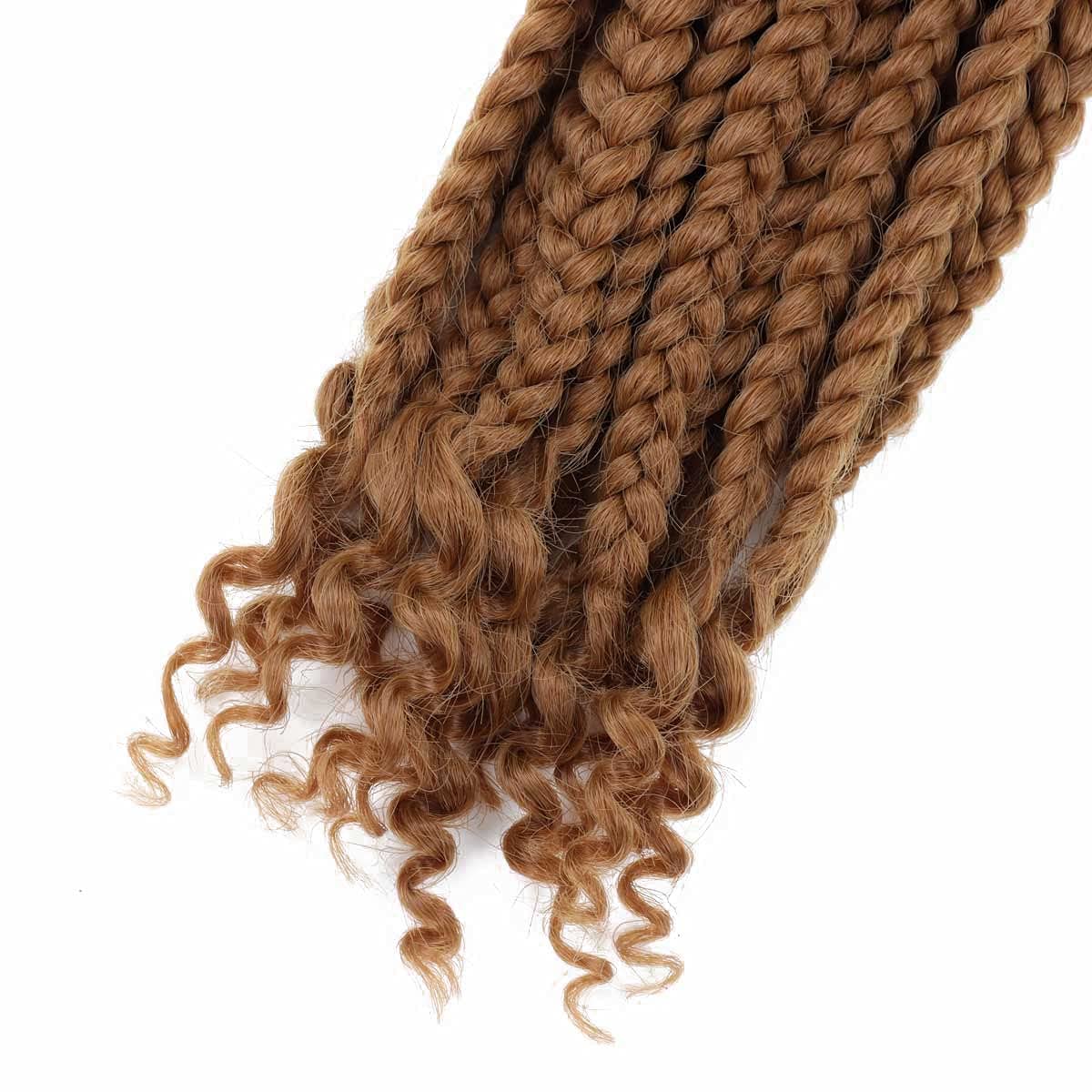 6 Packs Crochet Box Braids Curly Ends 10 Inch Bohemian Box Braids Crochet Hair Goddess Box Braids for Black Women (27, 10 Inch)