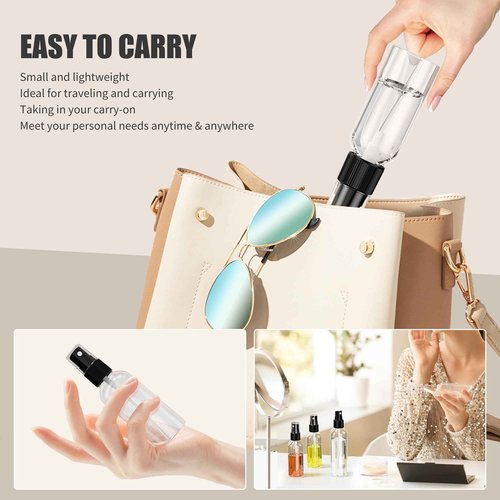 EPHECH 50PCS Small Spray Bottle, 4oz/120ml Travel Spray Bottle Clear Fine Mist Spray Bottles Plastic Empty Refillable Spray Bottles for Skin Care, Hair Care, Plant Care & Home Cleaning