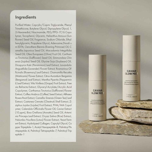 TwentyKEI Caviar Glow Mist, Hydrating Facial Spray with Collagen & Peptides,50ml