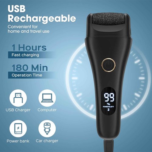 Electric Callus Remover for Feet - Larger Grinding Head&3Speed, Foot Care Pedicure Callus Shaver Foot Scrubber Deadskin Remover, Waterproof Pedicure Tool Foot File for Deadskin Dry Crack Skin Calluses