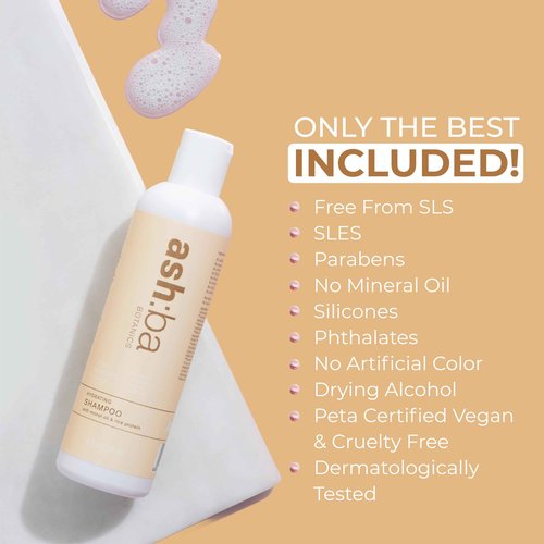 Ashba Botanics Hydrating Shampoo For Dry & Dehydrated Hair| Mildly Cleanses, Soothes Scalp With Green Tea Extract, Shea Butter | Hair Shampoo for Curly Hair | For Men & Women, Sulphate Free - 8 Fl Oz