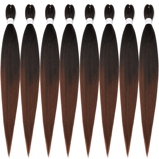 Ubeleco 8 Packs Pre-stretched Braiding Hair,48 Inch Ombre Braiding Hair Professional Soft Yaki Texture, No Itch, Hot Water Setting Hair Extensions for Braids (48in,1B/30)