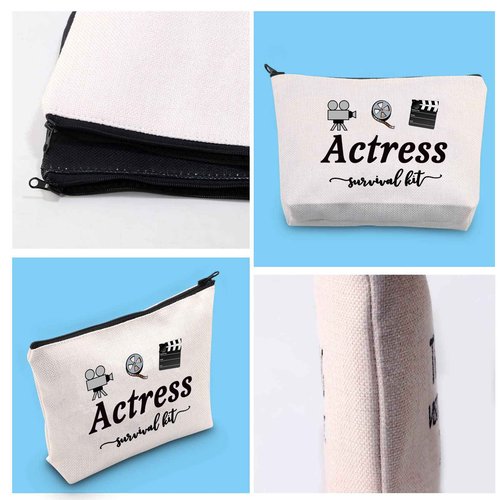 GJTIM Actress Gift Actress Survival Kit Theatre Acting Gift Zipper Pouch Funny Makeup Bag for Drama Student (Survival Kit Actress bag)