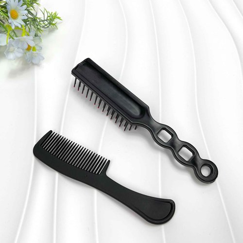 JoseHana Hair Brush and Comb Set, 100 Pcs Bulk for Homeless Individually Wrapped, Lightweight Hair Brush and Comb for Women Kids Hotel Travel (Black)