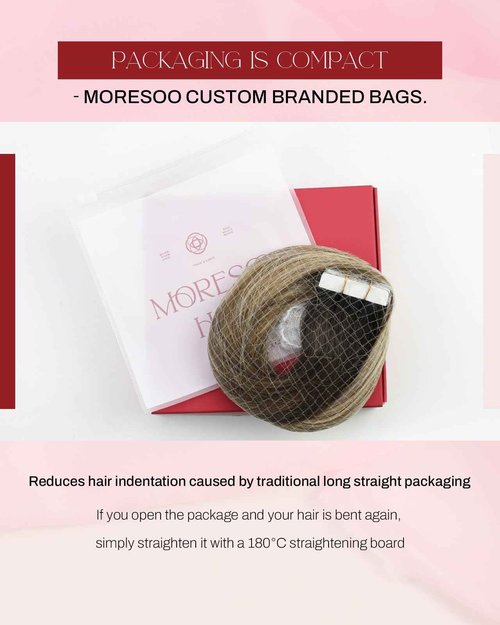 Moresoo Tape in Hair Extensions Human Hair Brown Rooted Tape in Extensions Balayage Darkest Brown Mix with Medium Brown Hair Extensions Glue in Real Human Hair Extensions 18 Inch #2/6/2 20pcs 50g