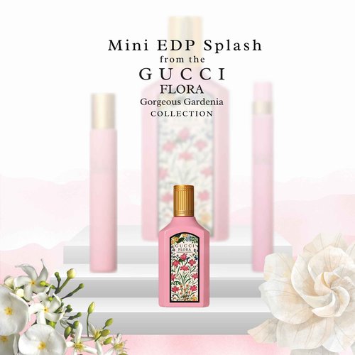 Gucci Flora Gorgeous Gardenia Perfume for Women EDP Mini Splash Top 0.16 Fl Oz