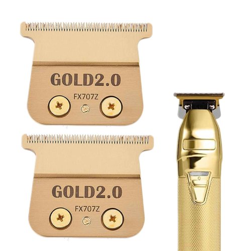 2 Pcs FX707Z DLC 2.0 Replacement Blades Head Compatible with BaByliss PRO Barberology Trimmer Blade,Zero-Gapped Replacement Trimmer Blade Compatible with BaBylissPRO FX787 & FX726 Trimme(GOLD)