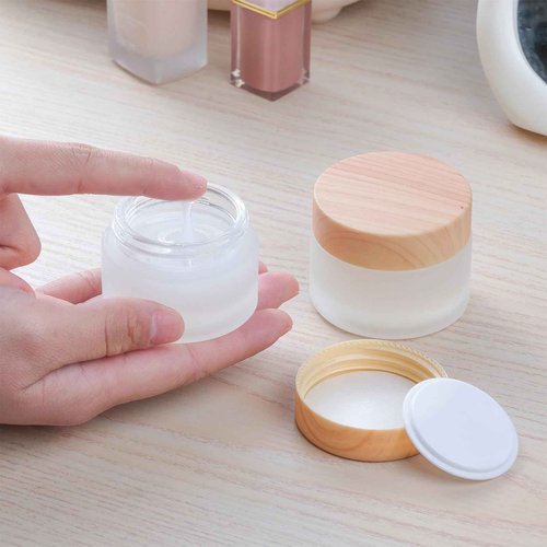 TkoYuHm 12-Pack White Matte Glass Bottles 1.67oz Cosmetic Containers for Skincare Travel-Friendly Refillable Leak-Proof Design