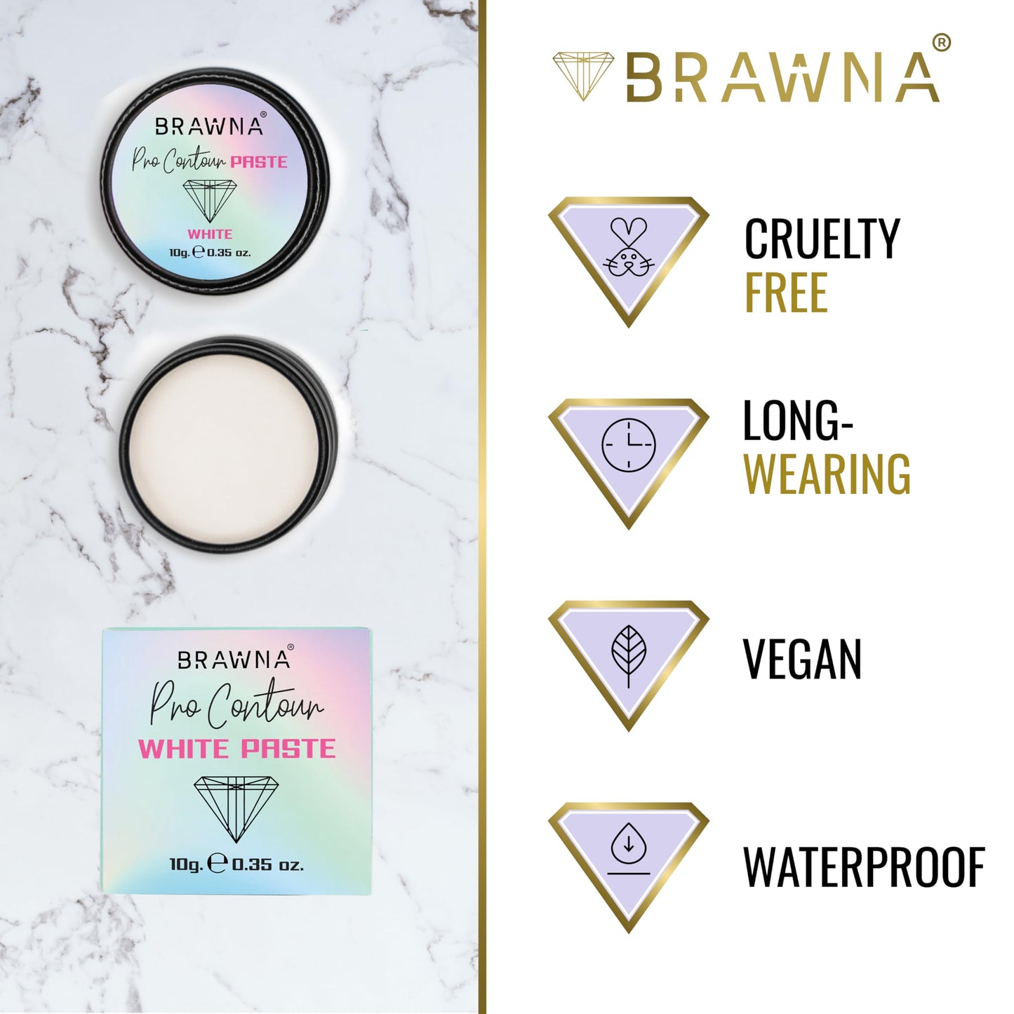 BRAWNA 2 Pck Mapping Paste for Brow and Lip Measuring - Eyebrow Mapping Supplies - PMU & Microblading Supply - Yellow and White