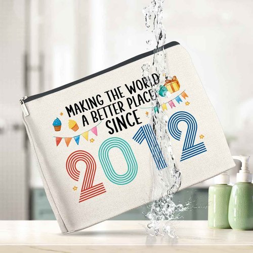 YeleY 13rd Birthday Gifts for Her, 13 Year Old Gifts Makeup Bag, 2012 13rd Birthday Gift Ideas for Daughter, Niece, Sister, Friend, Cosmetic Bag for Valentine's day, Christmas